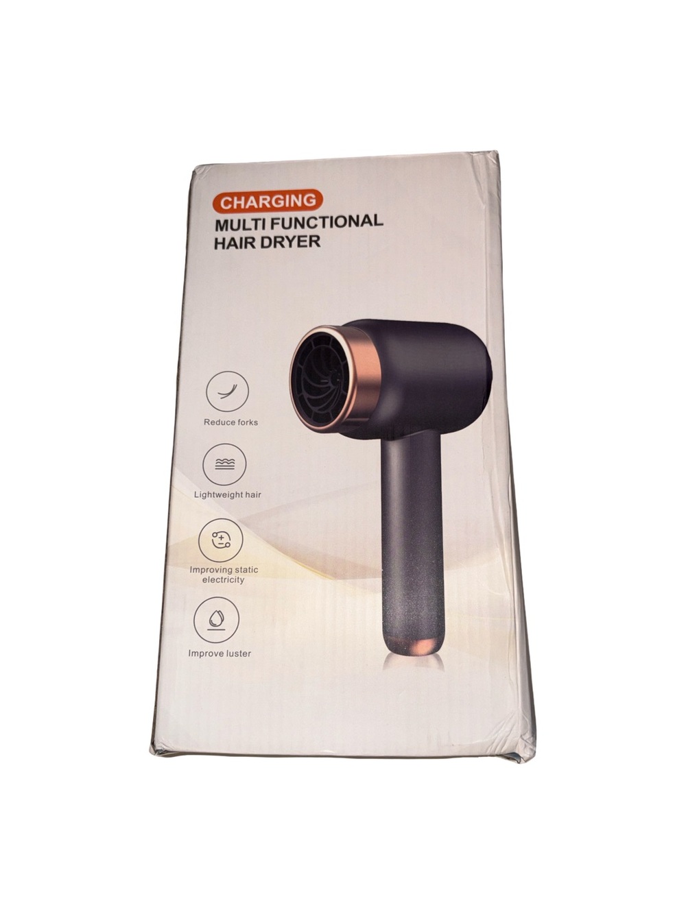 🏡 NIB Multi-Functional Charging Hair Dryer - Black & Rose Gold